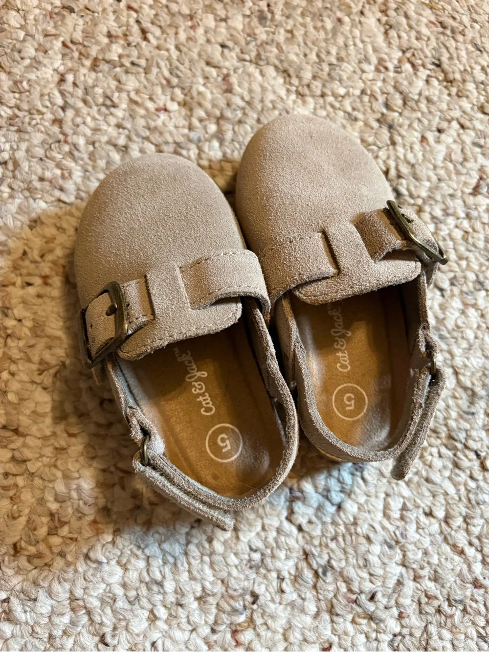 Cat & Jack Tan Suede Buckle Toddler Dress Shoes